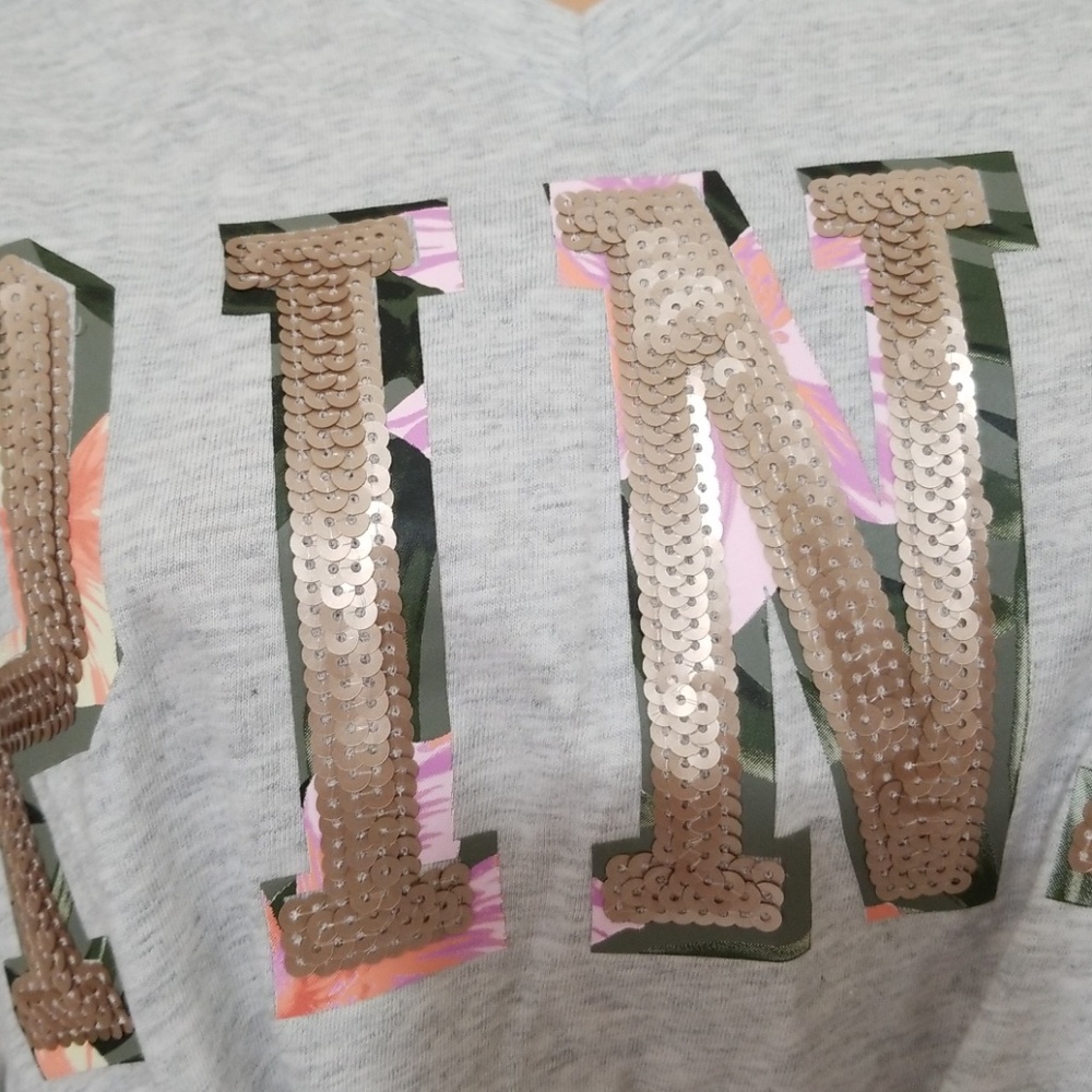 NWT! PINK VS TIE FRONT LONG SLEEVE TEE - Picture 3 of 7